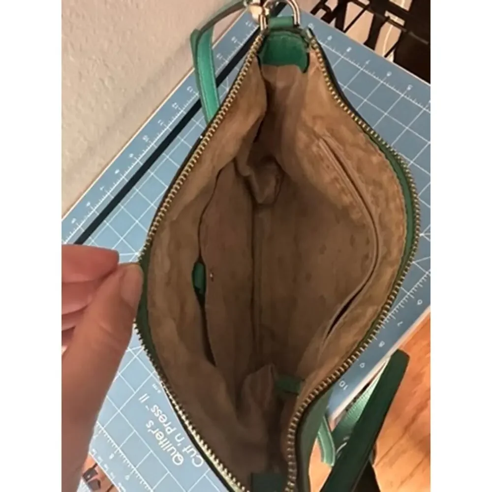 Kate Spade Love Shack Heart Shaped Crossbody Bag Saffiano Leather Teal Color
